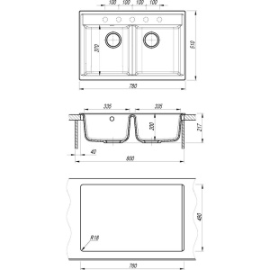 Купить Мойка кухонная Dr. Gans Astra 780 серая в Москве с доставкой Мойка кухонная Dr. Gans Astra 780 серая