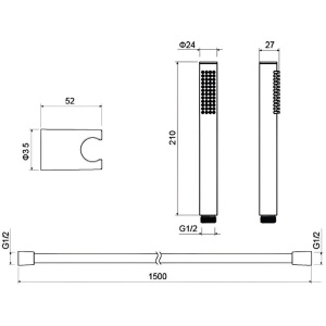 Душевой набор Aquatek Европа AQ2034BGM оружейная сталь