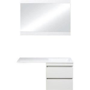 Тумба с раковиной Style Line Даллас 120, Люкс Plus подвесная, белая, эмаль R