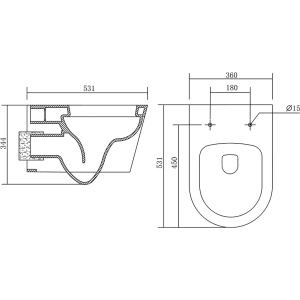 Унитаз подвесной с сиденьем микролифт Aquatek Бетта AQ1253W-00 безободковый