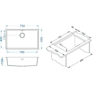 Мойка кухонная Alveus Omni Granital 40 deep black