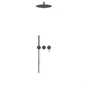 Купить Душевой комплект Vincea Groove VSFW-4G01GM С ВНУТРЕННЕЙ ЧАСТЬЮ, вороненая сталь в Москве с доставкой Душевой комплект Vincea Groove VSFW-4G01GM С ВНУТРЕННЕЙ ЧАСТЬЮ, вороненая сталь