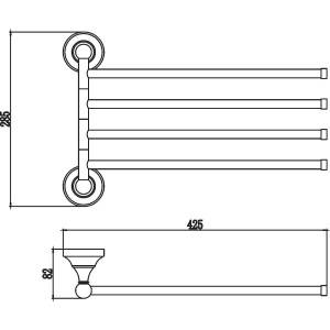 Полотенцедержатель Savol 68 b S-06804B золото, четверной
