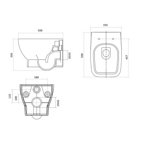 Комплект унитаз с инсталляцией, кнопкой и сиденьем микролифт Santek Нео 1.WH50.1.776
