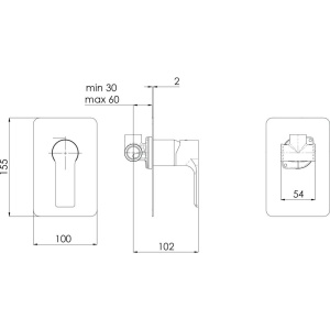 Смеситель для душа Remer Energy EY30L С ВНУТРЕННЕЙ ЧАСТЬЮ