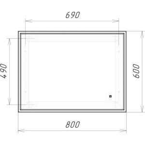 Зеркало Домино Graffo 80, с подсветкой, графит