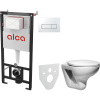Комплект Унитаз подвесной Roca Mateo + Крышка DIWO Матео 0346 с микролифтом + Инсталляция AlcaPlast AM101/1120-4:1 RU M571-0001 кнопка смыва хром