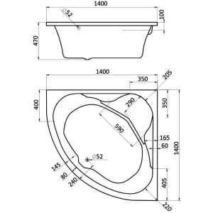 Купить Акриловая ванна Santek Карибы 140x140 см, угловая, с каркасом, со сливом-переливом, четверть круга в Москве с доставкой Акриловая ванна Santek Карибы 140x140 см, угловая, с каркасом, со сливом-переливом, четверть круга