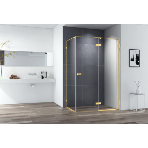 Душевой уголок Cezares Bellagio BELLAGIO-AH-1-140/100-C-BORO 140х100, брашированное золото