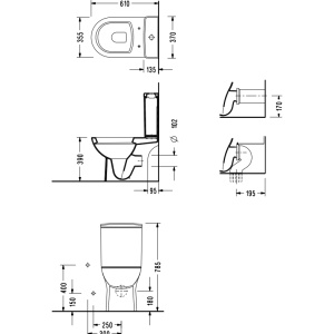 Унитаз-компакт напольный с бачком и сиденьем микролифт Serel Friendly 6716SL