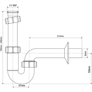 Сифон для раковины McAlpine MRW8