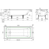 Чугунная ванна Универсал Оптима 160x70 см, с ножками
