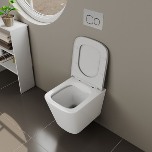 Унитаз подвесной D&K Berlin белый, безободковый, с микролифтом