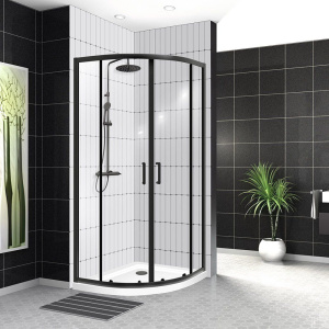Купить Душевой уголок BelBagno Uno -195 R 2 90 C Nero профиль черный, стекло прозрачное в Москве с доставкой Душевой уголок BelBagno Uno -195 R 2 90 C Nero профиль черный, стекло прозрачное