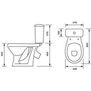 Унитаз-компакт напольный с бачком и сиденьем Оскольская керамика Персона 42301120012