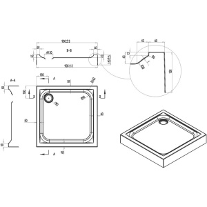 Поддон для душа AM.PM Gem W90T-403-090W 90х90