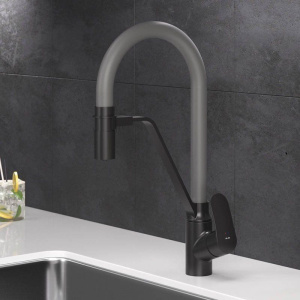 Смеситель для кухни AM.PM Like F8007825 с гибким изливом, серый