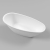 Ванна из искусственного камня WHITECROSS Spinel B 155x75 см, отдельностоящая, овальная, с донным клапаном, белая матовая