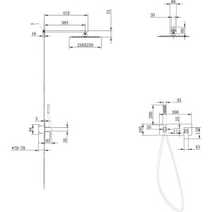 Душевой комплект Abber Daheim AF8218B С ВНУТРЕННЕЙ ЧАСТЬЮ, черный матовый