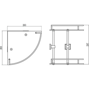 Полка Savol 95 S-095322 хром, для душа, угловая