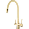 Смеситель для кухни Lemark Comfort LM3075G-Beige с гибким изливом, золото, бежевый