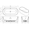 Акриловая ванна BelBagno BB705-1800-800 180x80 см, отдельностоящая, овальная, с ножками, со сливом-переливом, с донным клапаном