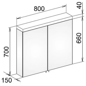 Зеркальный шкаф Keuco Royal Reflex 80 24203171301 хром
