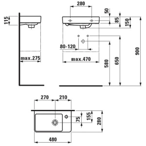 Раковина подвесная Laufen Pro S 48 8.1595.4.000.104.1 белая