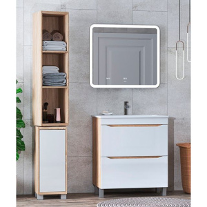 Тумба с раковиной Vigo Grani 75 напольная, 2 ящика, дуб сонома