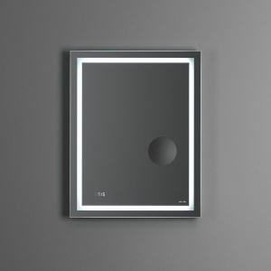 Зеркало AM.PM Gem 55 с LED-подсветкой, часами и косметическим зеркалом