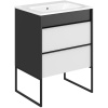 Тумба с раковиной STWORKI Гриндстед 60 белый матовый, антрацит матовый