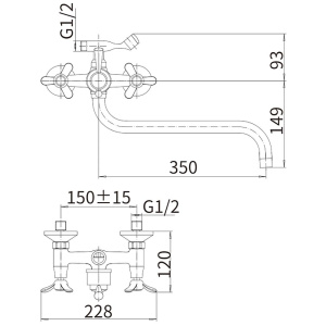 Универсальный смеситель Fashun A2612-3 хром