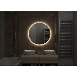 Зеркало круглое Art&Max Sanremo 100 с теплой подсветкой