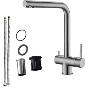 Смеситель для кухни Alveus Aquila 1139805 сатинированная сталь