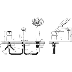 Смеситель на борт ванны Rossinka T T40-39