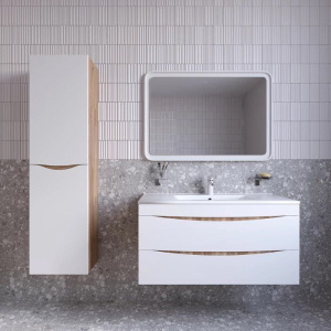 Шкаф-пенал IDDIS Cloud белый, золотистый дуб