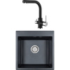 Комплект Мойка кухонная Paulmark Kante 50 PM105152-BLM черный металлик + Смеситель Essen Es213011-418 черный металлик