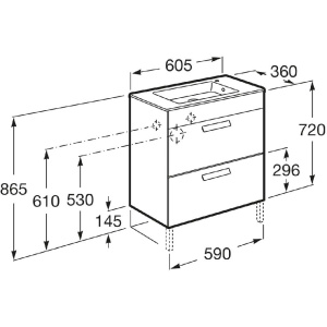 Тумба под раковину Roca Debba 60 ZRU9302708 белый глянец