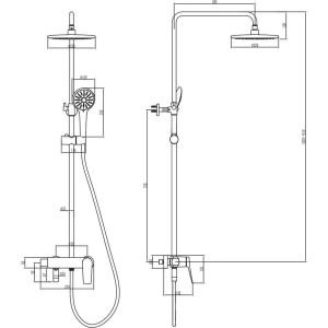 Душевая стойка Lemark Bronx LM3762GM графит
