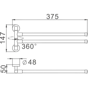 Полотенцедержатель Haiba HB87 12 двойной