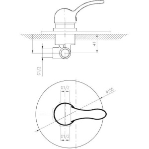 Смеситель для душа Rav Slezak Labe L083L С ВНУТРЕННЕЙ ЧАСТЬЮ