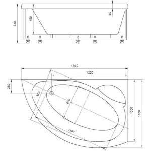 Купить Акриловая ванна Акватек Аякс 2 AYK170-0000089 R 170x110 см, угловая, вклеенный каркас, с экраном, со сливом-переливом, асимметричная в Москве с доставкой Акриловая ванна Акватек Аякс 2 AYK170-0000089 R 170x110 см, угловая, вклеенный каркас, с экраном, со сливом-переливом, асимметричная