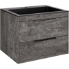 Тумба с раковиной Vincea Chiara 2D 60, 2 ящика, камень, с черной раковиной