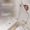 Шторка на ванну STWORKI Ольборг, распашная, 70х140, профиль золото, прозрачное стекло