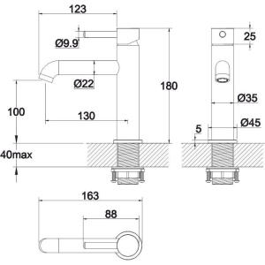Смеситель для раковины WHITECROSS Y Y1211BL черный матовый