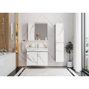 Купить Шкаф-пенал Onika Марбл мрамор, камень бетонный в Москве с доставкой Шкаф-пенал Onika Марбл мрамор, камень бетонный