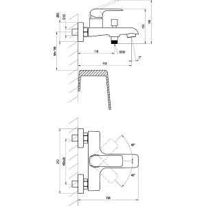 Смеситель для ванны с душем Ravak Flat X070119 нержавеющая сталь