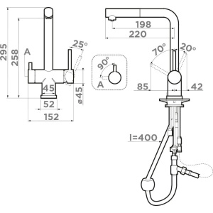 Смеситель для кухни Omoikiri Takamatsu-S GB графит