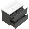 Купить Мебель для ванной STWORKI Колдинг 80 антрацит, с раковиной Como 80 в Москве с доставкой Мебель для ванной STWORKI Колдинг 80 антрацит, с раковиной Como 80