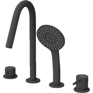 Купить Смеситель на борт ванны Cezares Leaf BVDM4-L-NOP черный матовый в Москве с доставкой Смеситель на борт ванны Cezares Leaf BVDM4-L-NOP черный матовый